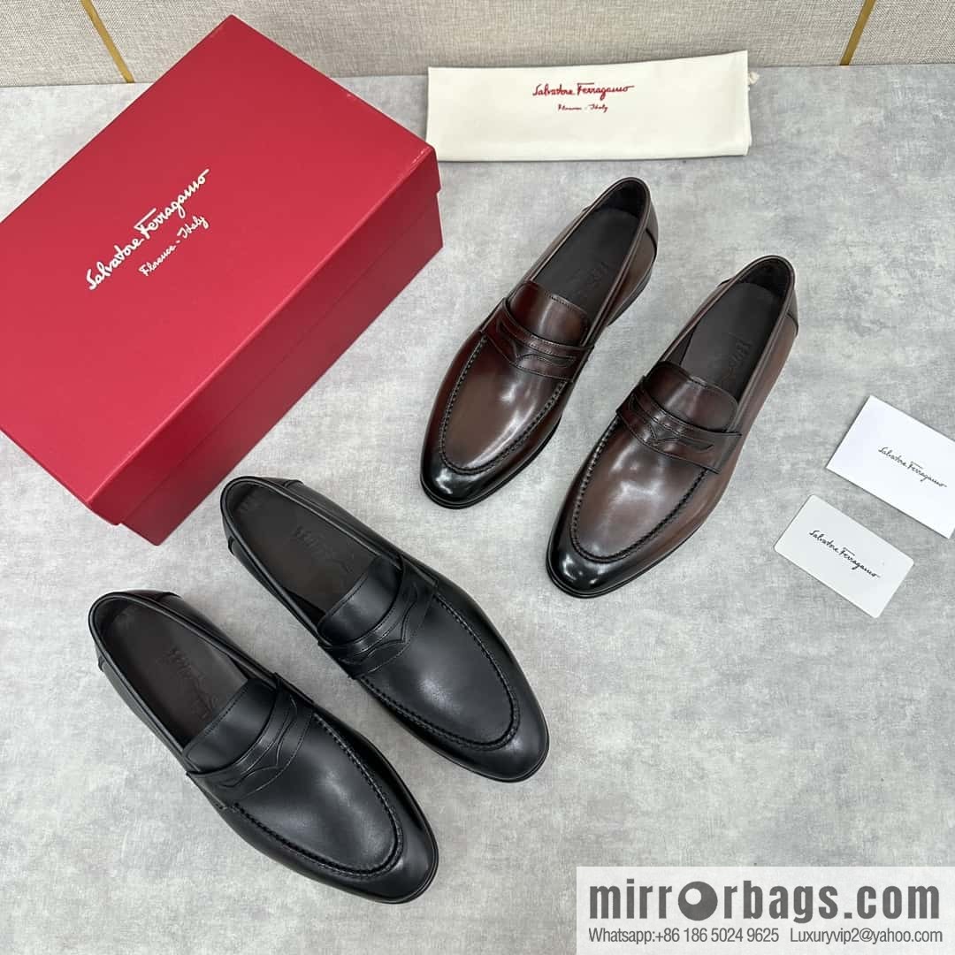 SF fila~ ferragam * classic men loafers leather shoes
