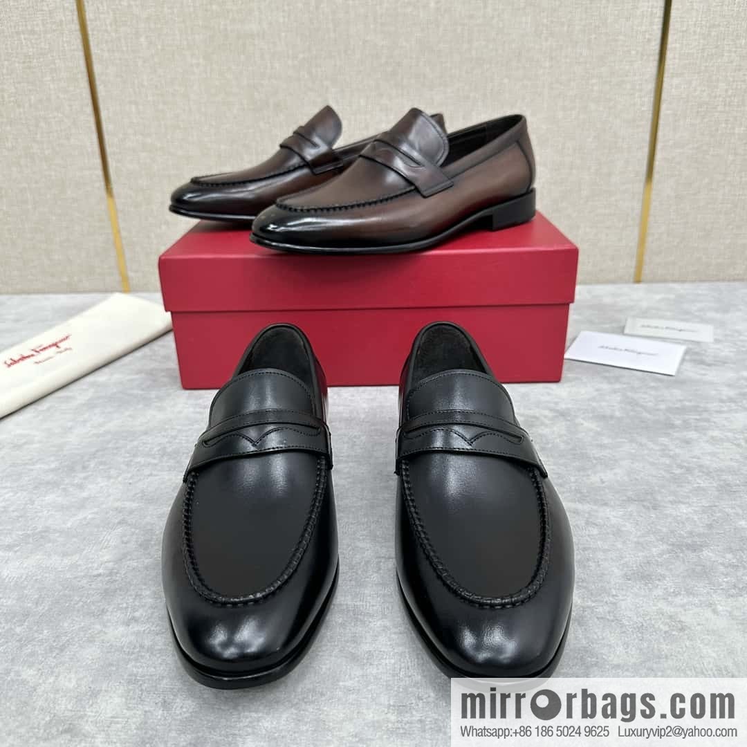 SF fila~ ferragam * classic men loafers leather shoes