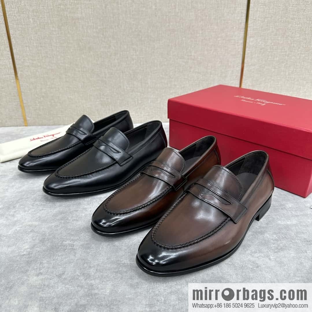 SF fila~ ferragam * classic men loafers leather shoes