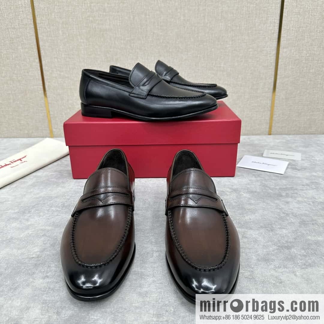 SF fila~ ferragam * classic men loafers leather shoes
