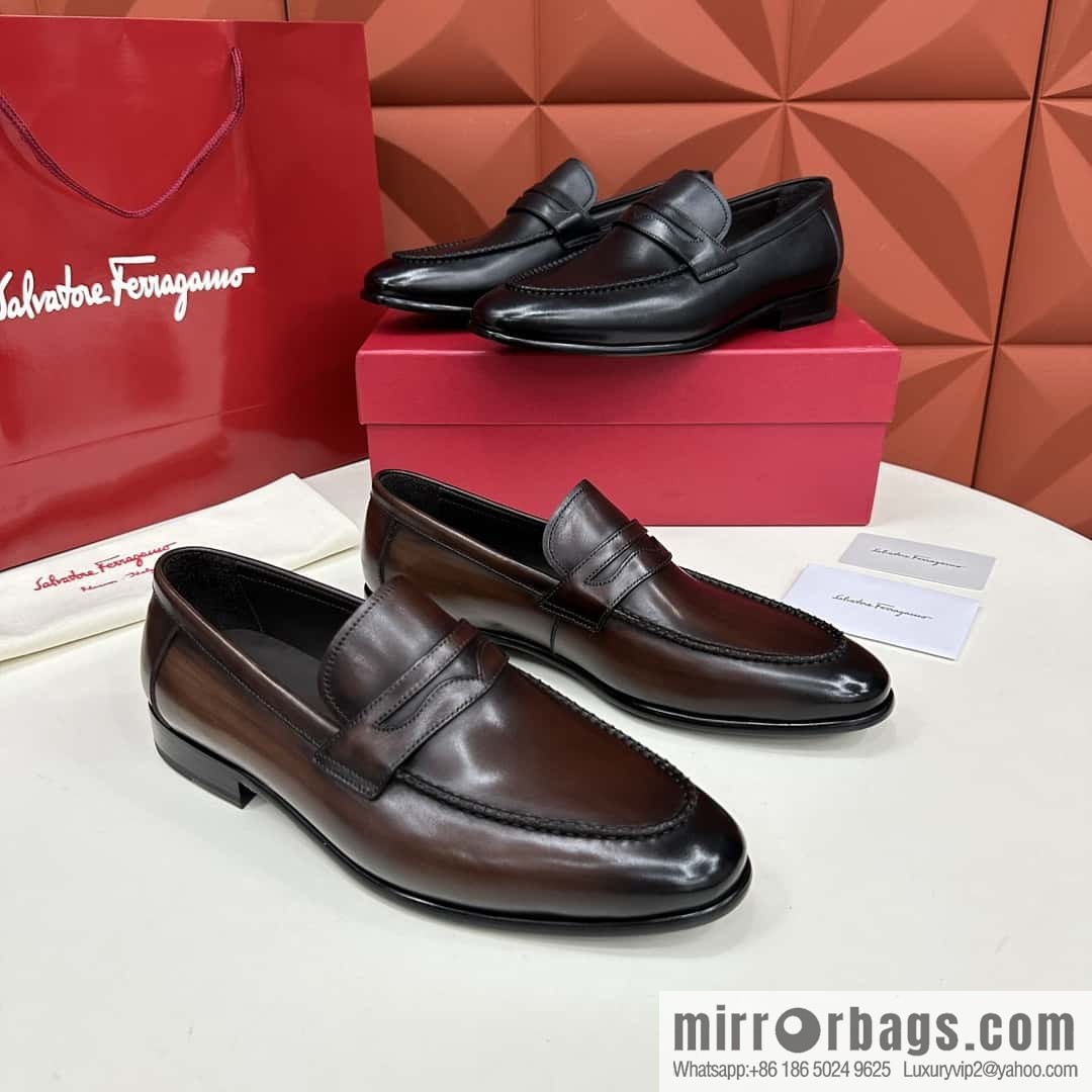 SF fila~ ferragam * classic men loafers leather shoes
