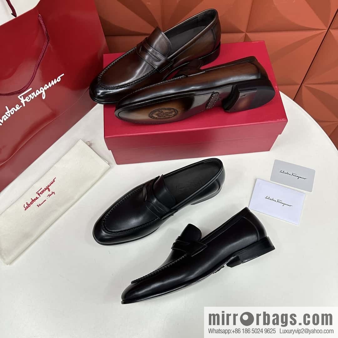 SF fila~ ferragam * classic men loafers leather shoes