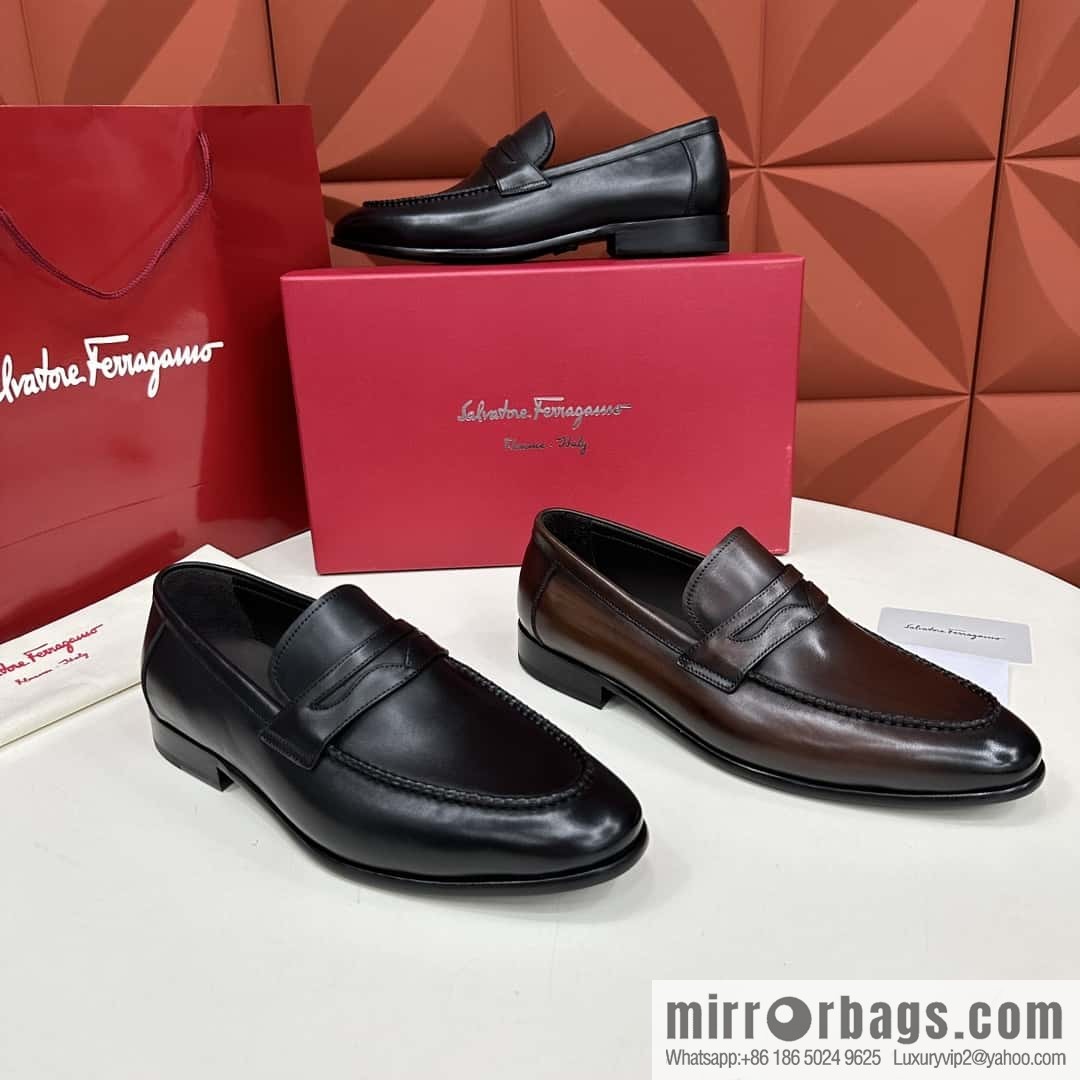 SF fila~ ferragam * classic men loafers leather shoes