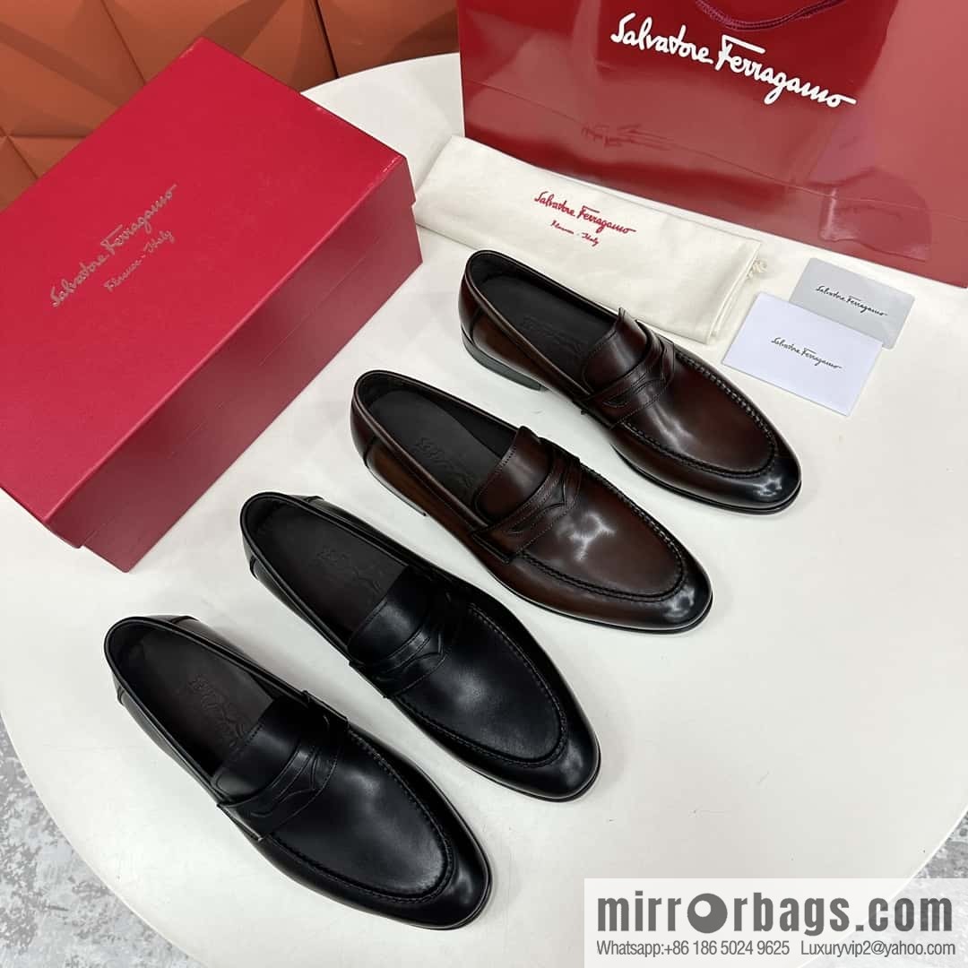 SF fila~ ferragam * classic men loafers leather shoes