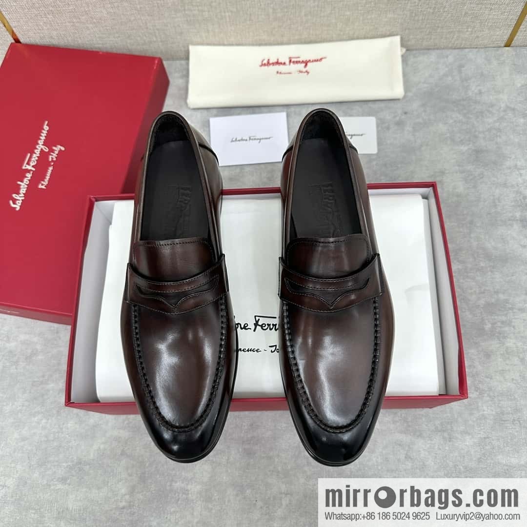 SF fila~ ferragam * classic men loafers leather shoes