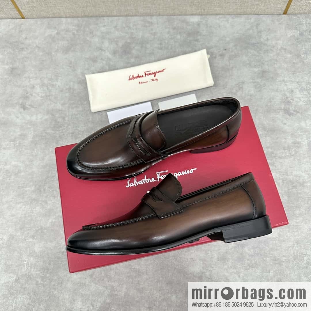SF fila~ ferragam * classic men loafers leather shoes