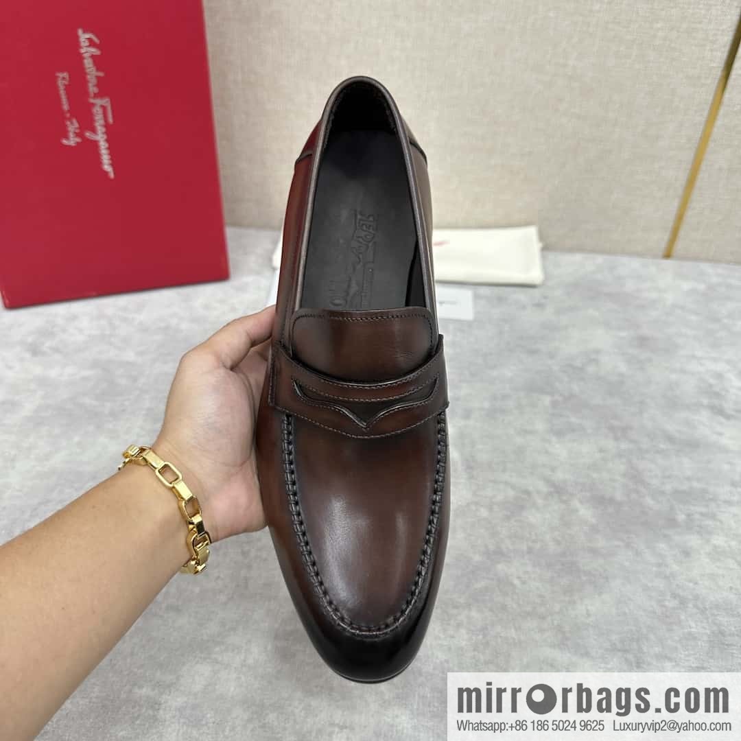 SF fila~ ferragam * classic men loafers leather shoes
