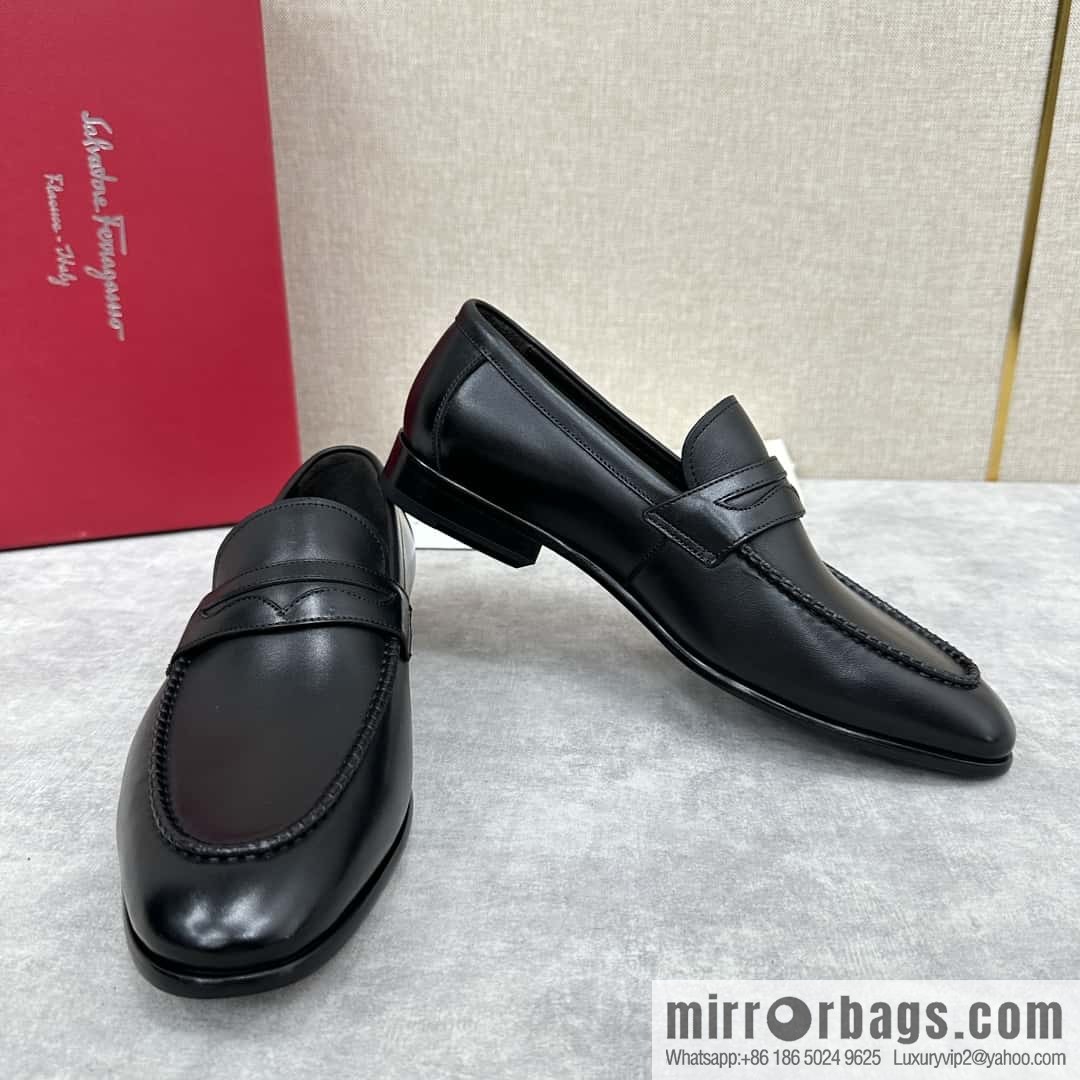 SF fila~ ferragam * classic men loafers leather shoes