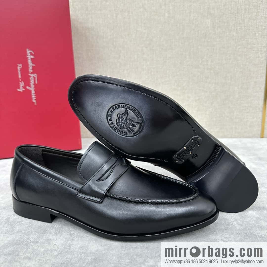 SF fila~ ferragam * classic men loafers leather shoes