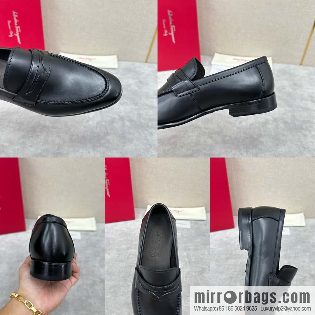 SF fila~ ferragam * classic men loafers leather shoes