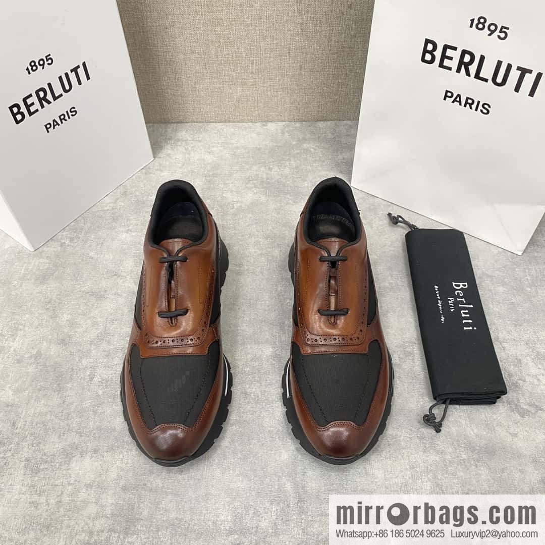 💋💍Berlut Bruti, Upgraded 3rd Generation Private Mold Outsole Fast Track Leather and Nylon Sneakers