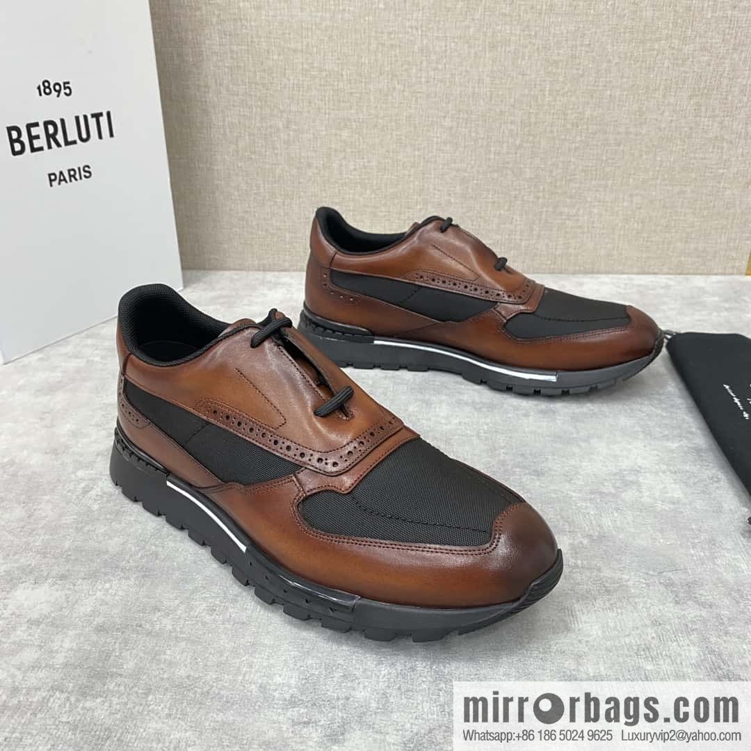 💋💍Berlut Bruti, Upgraded 3rd Generation Private Mold Outsole Fast Track Leather and Nylon Sneakers