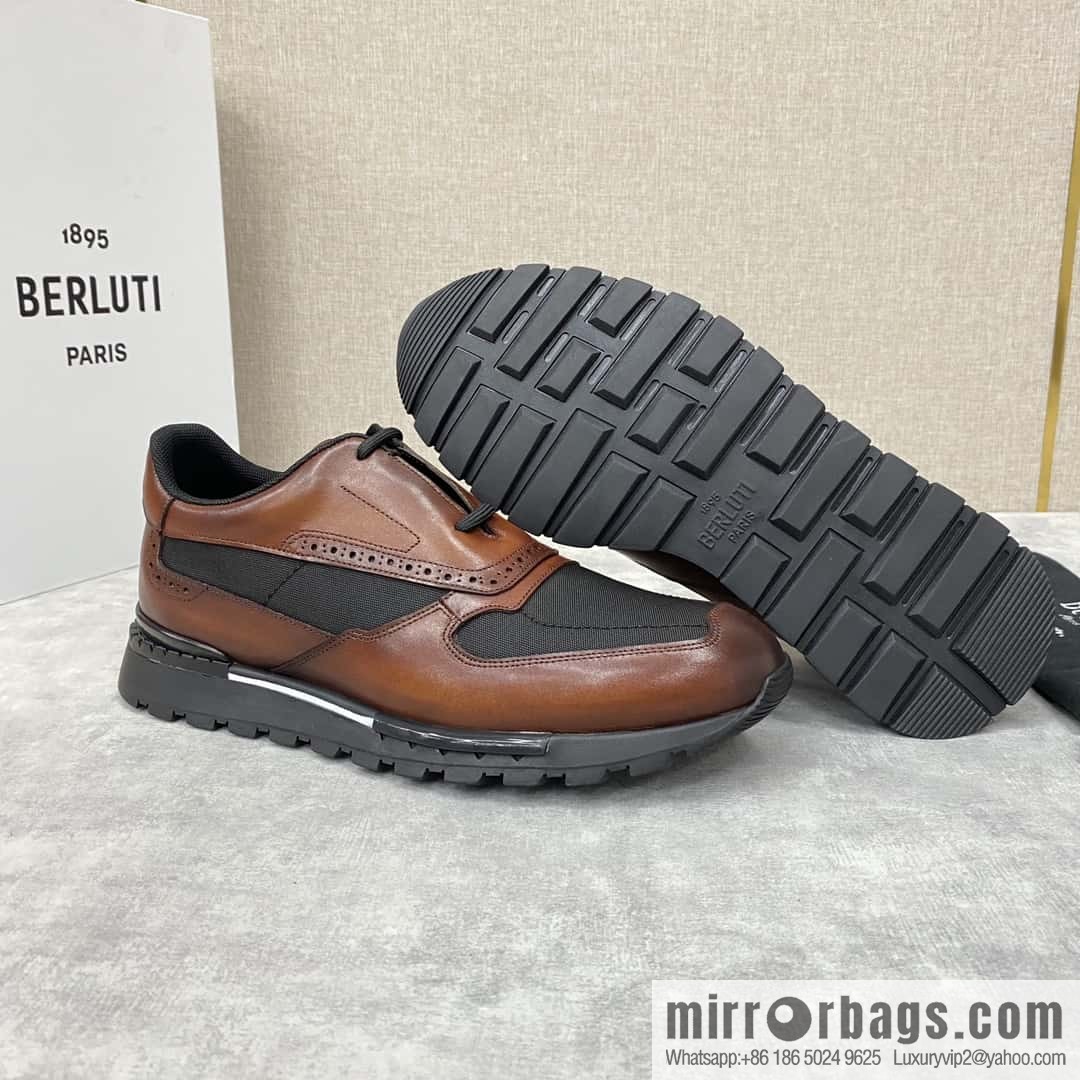 💋💍Berlut Bruti, Upgraded 3rd Generation Private Mold Outsole Fast Track Leather and Nylon Sneakers