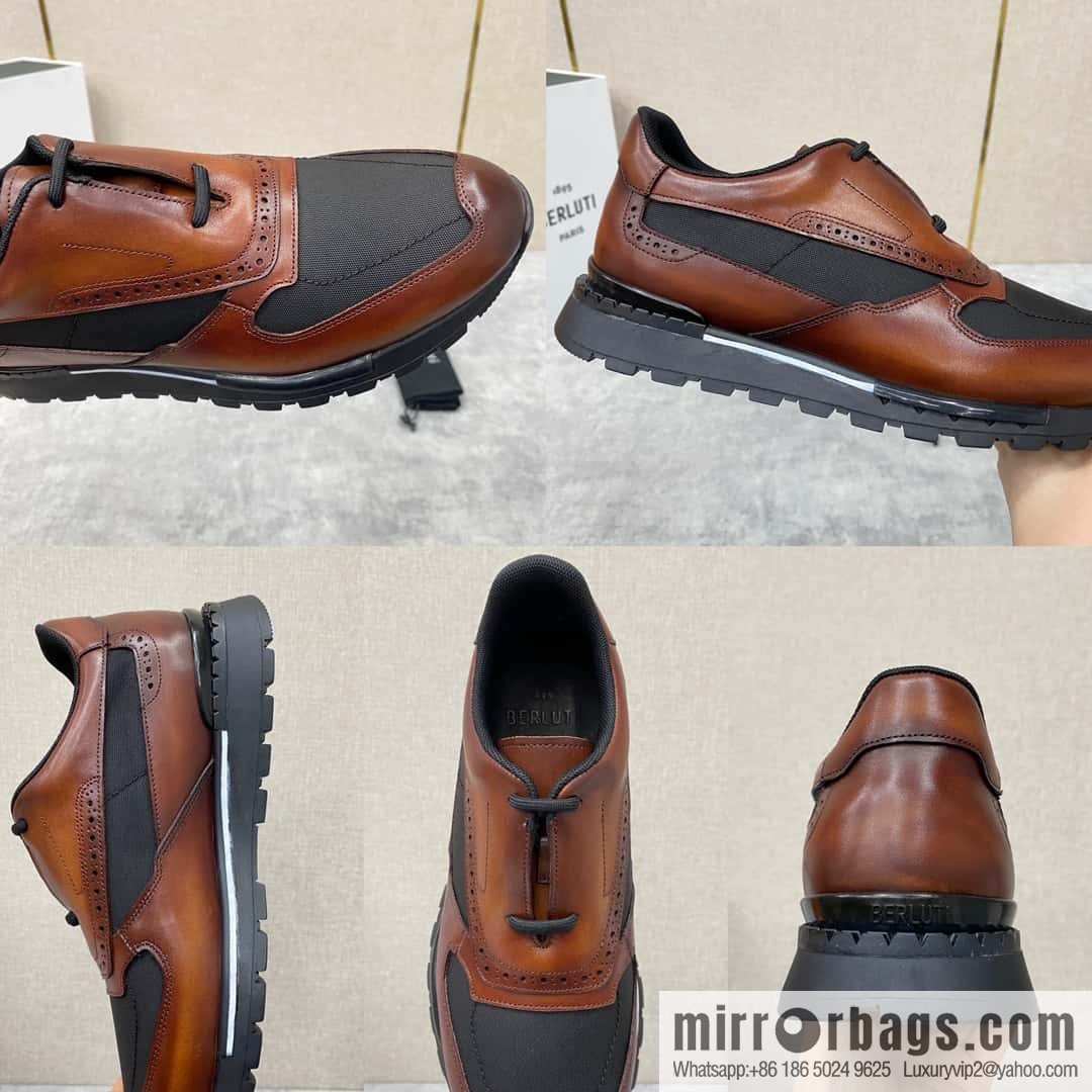 💋💍Berlut Bruti, Upgraded 3rd Generation Private Mold Outsole Fast Track Leather and Nylon Sneakers