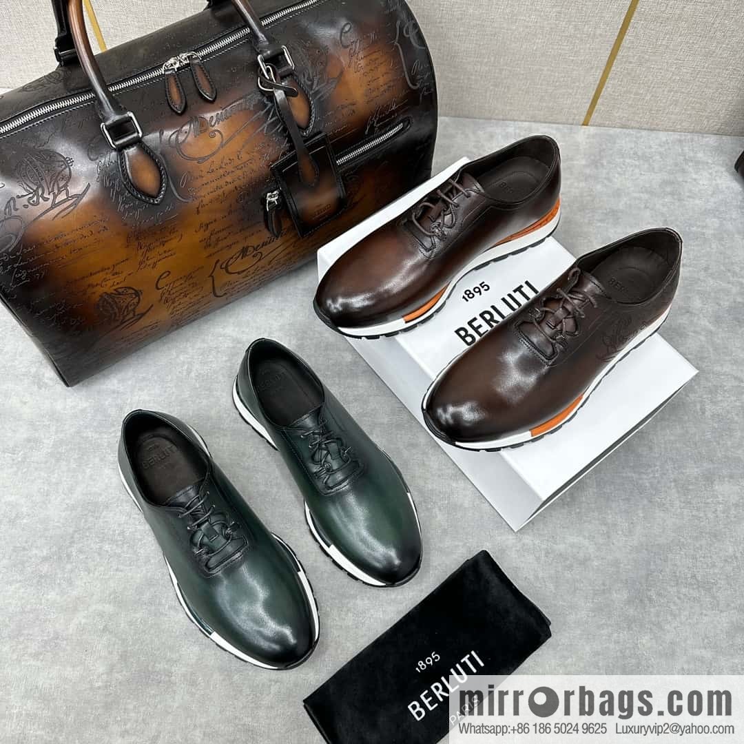 💋💍Berlut Bruti, Upgraded 3rd Generation Private Mold Outsole Fast Track Leather and Nylon Sneakers