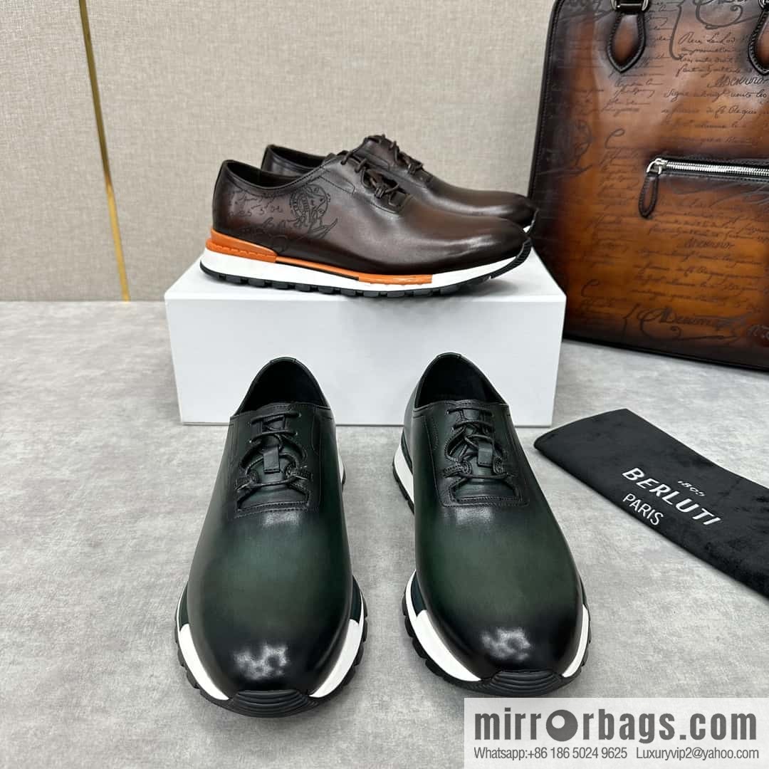💋💍Berlut Bruti, Upgraded 3rd Generation Private Mold Outsole Fast Track Leather and Nylon Sneakers