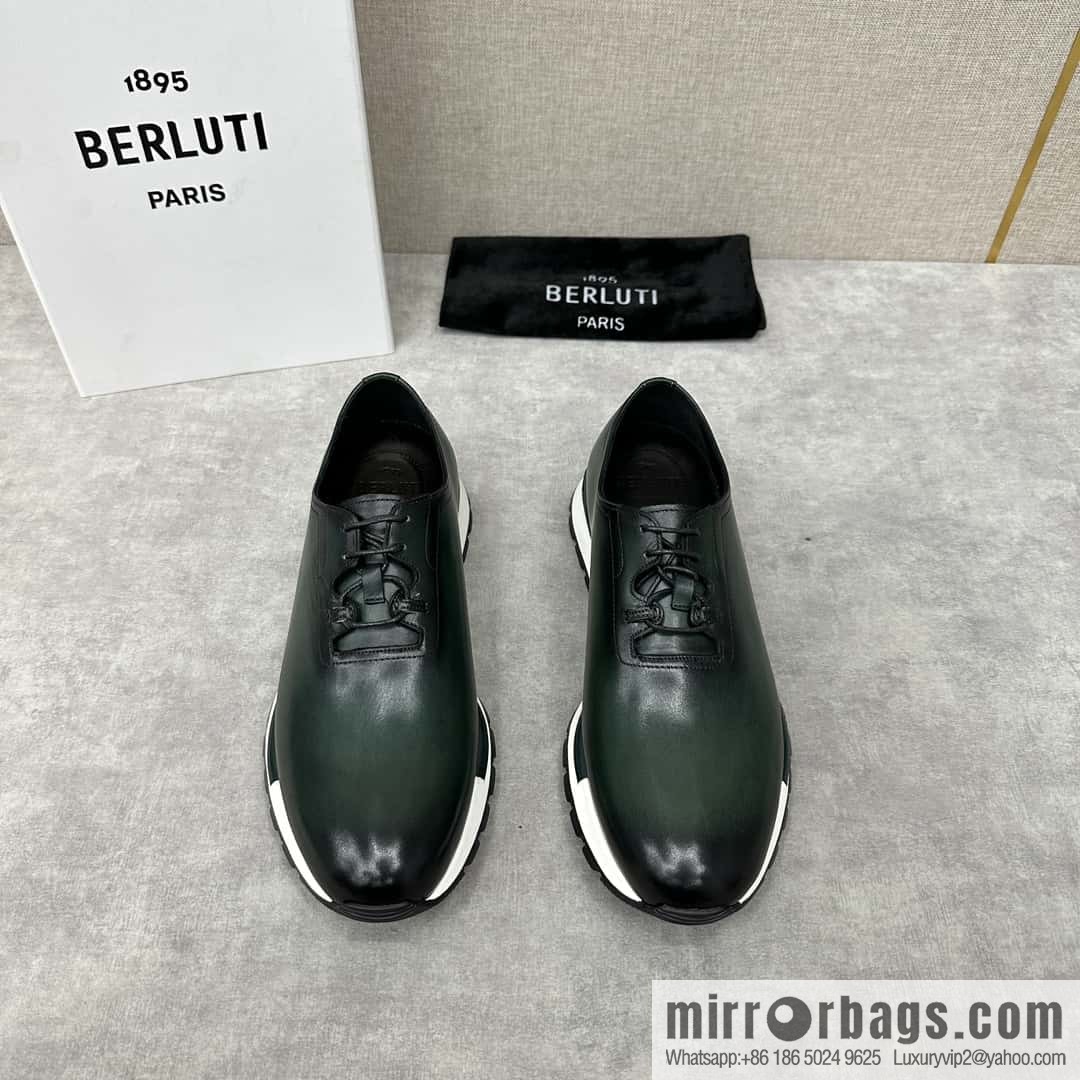 💋💍Berlut Bruti, Upgraded 3rd Generation Private Mold Outsole Fast Track Leather and Nylon Sneakers