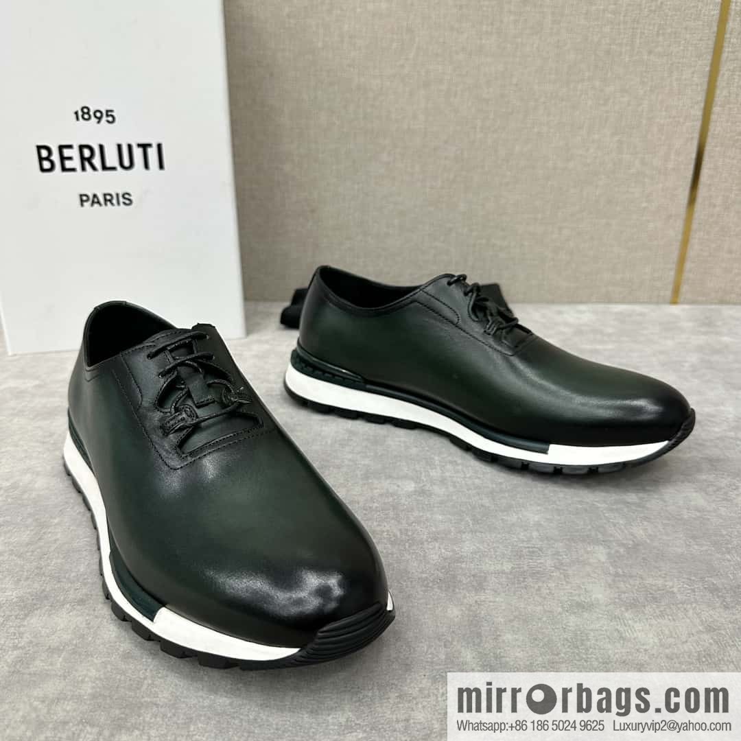💋💍Berlut Bruti, Upgraded 3rd Generation Private Mold Outsole Fast Track Leather and Nylon Sneakers
