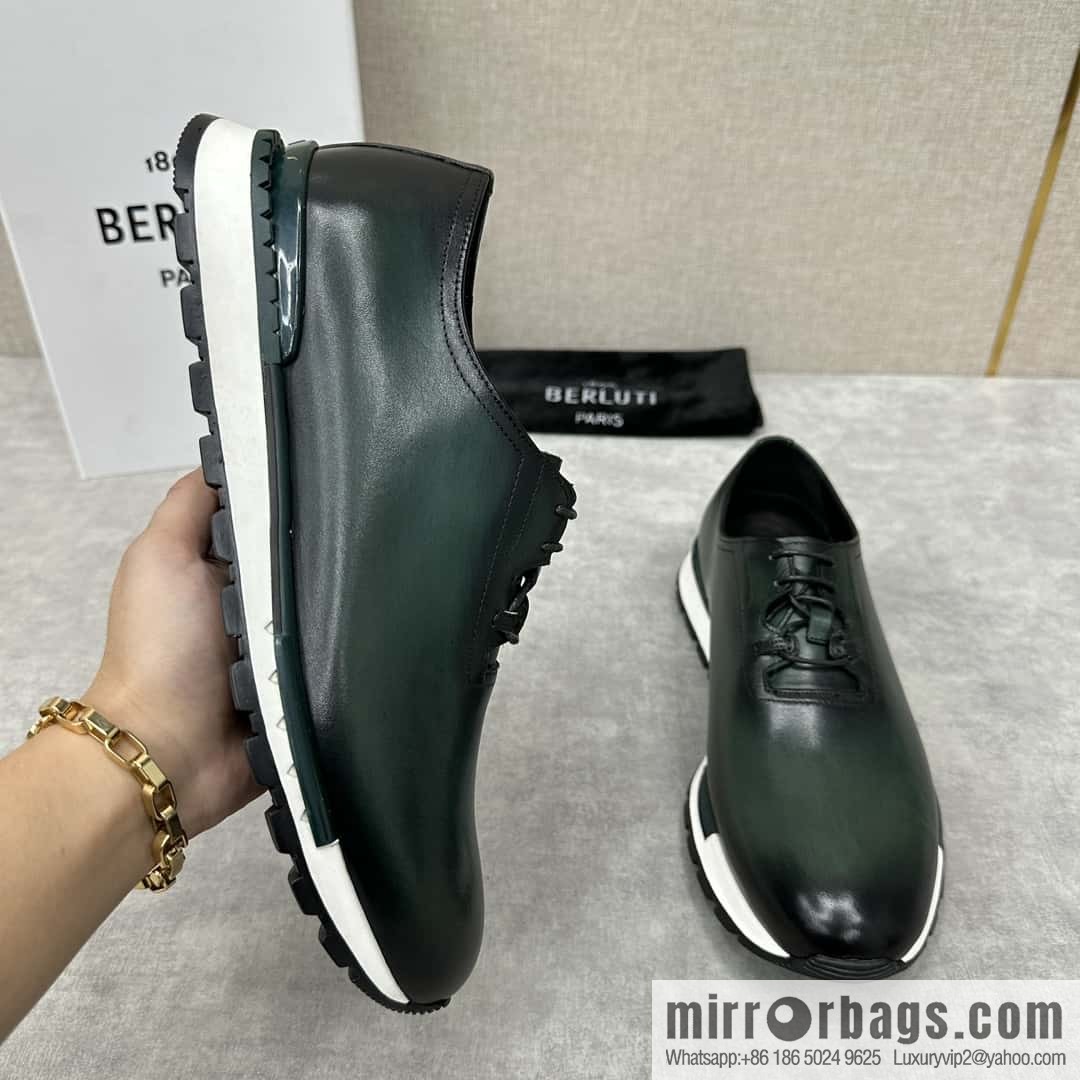 💋💍Berlut Bruti, Upgraded 3rd Generation Private Mold Outsole Fast Track Leather and Nylon Sneakers