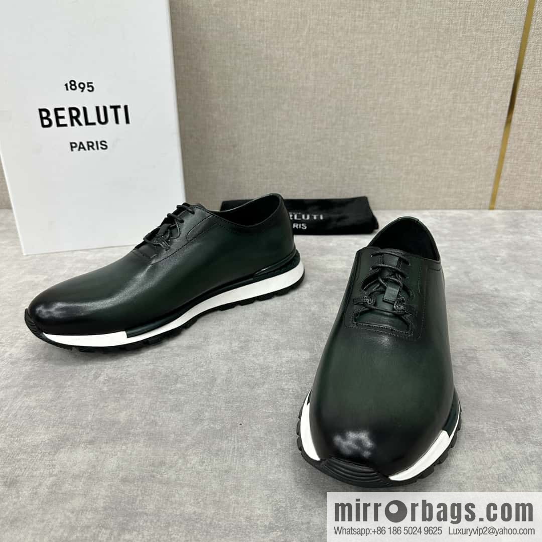 💋💍Berlut Bruti, Upgraded 3rd Generation Private Mold Outsole Fast Track Leather and Nylon Sneakers