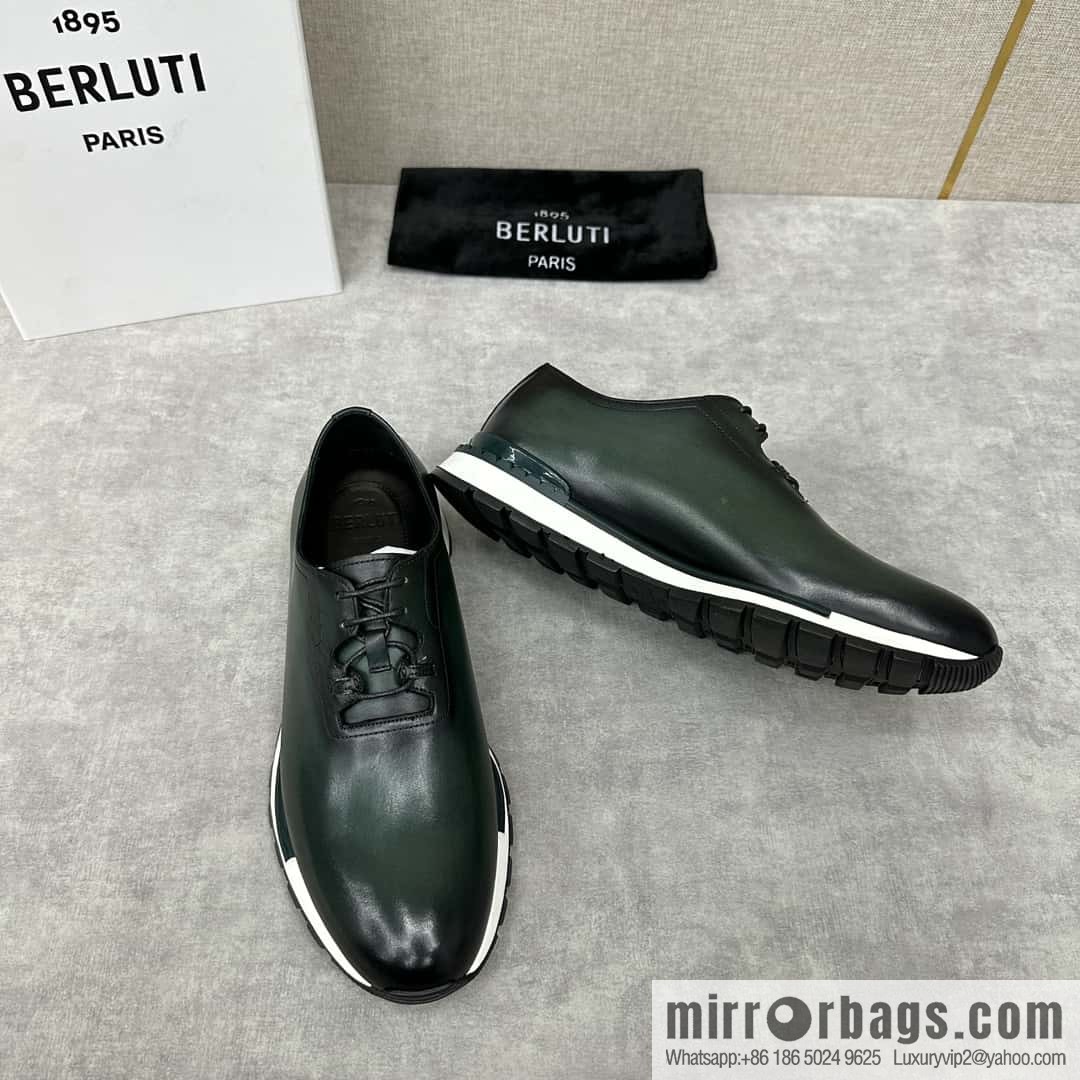 💋💍Berlut Bruti, Upgraded 3rd Generation Private Mold Outsole Fast Track Leather and Nylon Sneakers