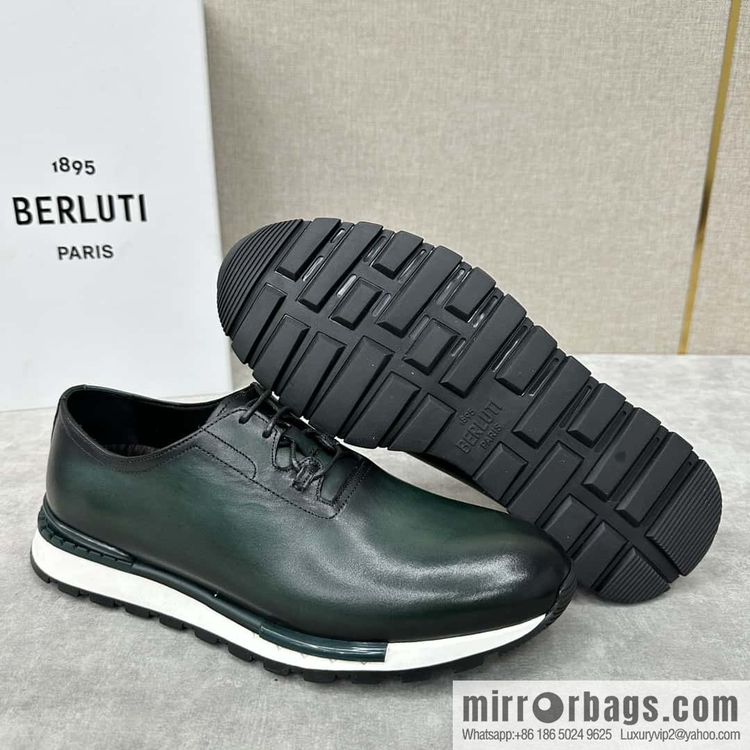 💋💍Berlut Bruti, Upgraded 3rd Generation Private Mold Outsole Fast Track Leather and Nylon Sneakers