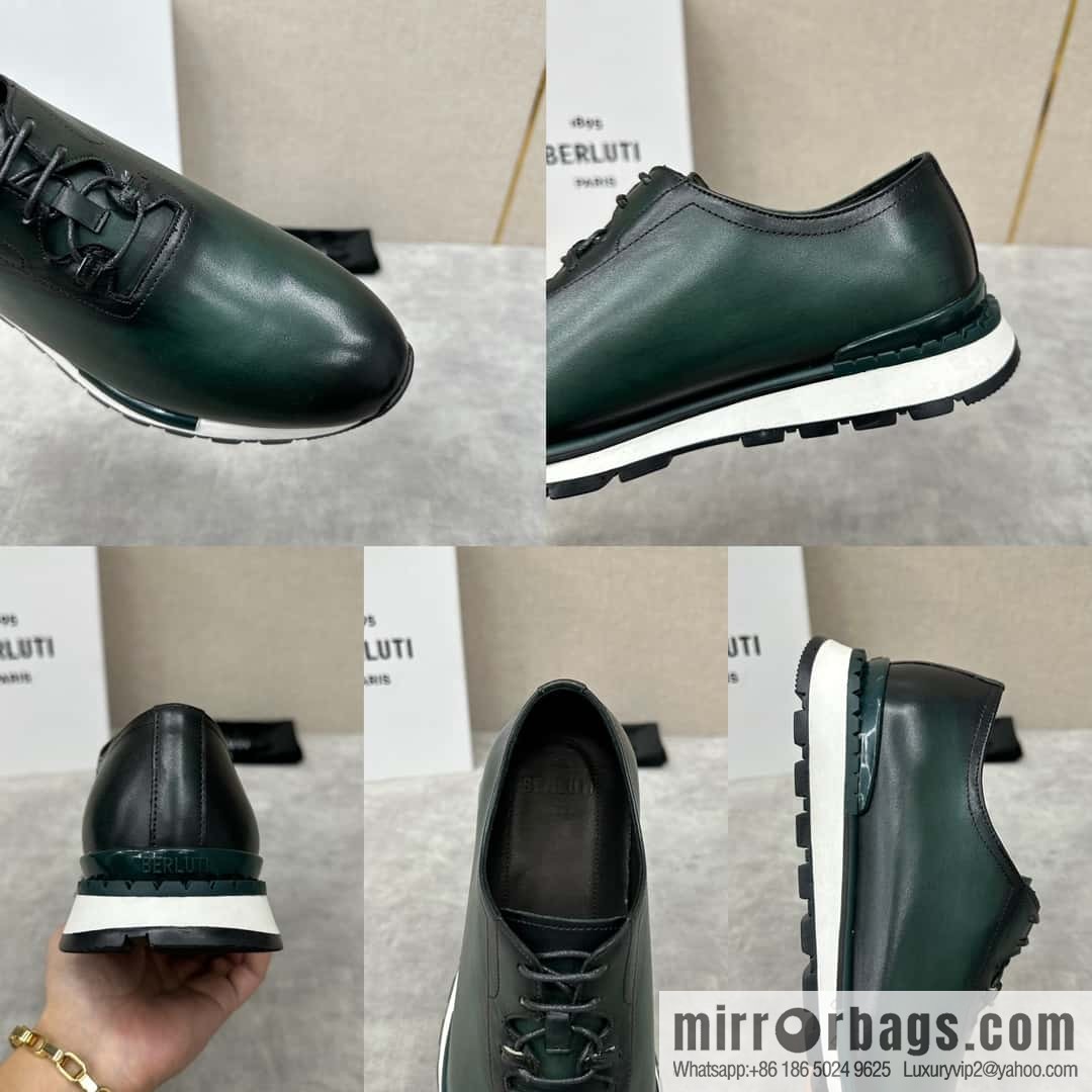 💋💍Berlut Bruti, Upgraded 3rd Generation Private Mold Outsole Fast Track Leather and Nylon Sneakers