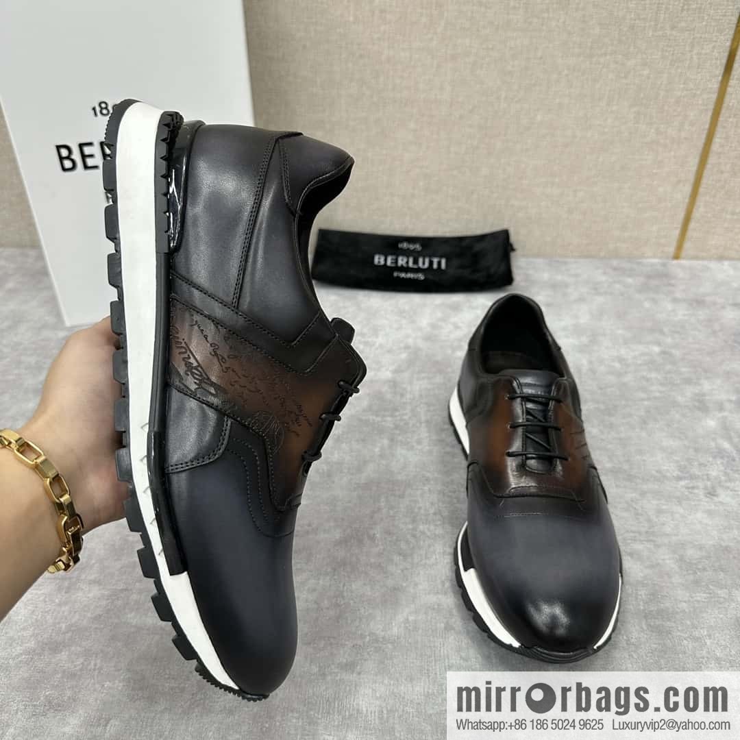 💋💍Berlut Bruti, Upgraded 3rd Generation Private Mold Outsole Fast Track Leather and Nylon Sneakers