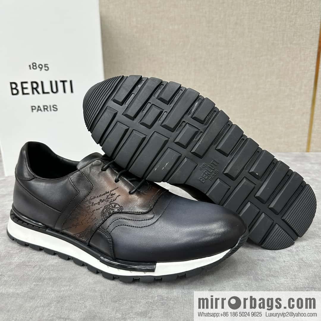 💋💍Berlut Bruti, Upgraded 3rd Generation Private Mold Outsole Fast Track Leather and Nylon Sneakers
