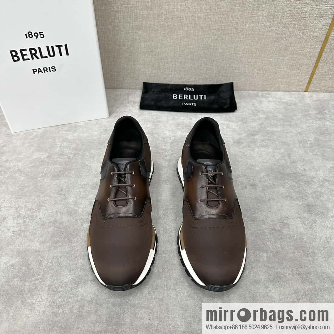 💋💍Berlut Bruti, Upgraded Third Generation Private Model Outsole Run Track Torino Suede Calfskin Sneakers