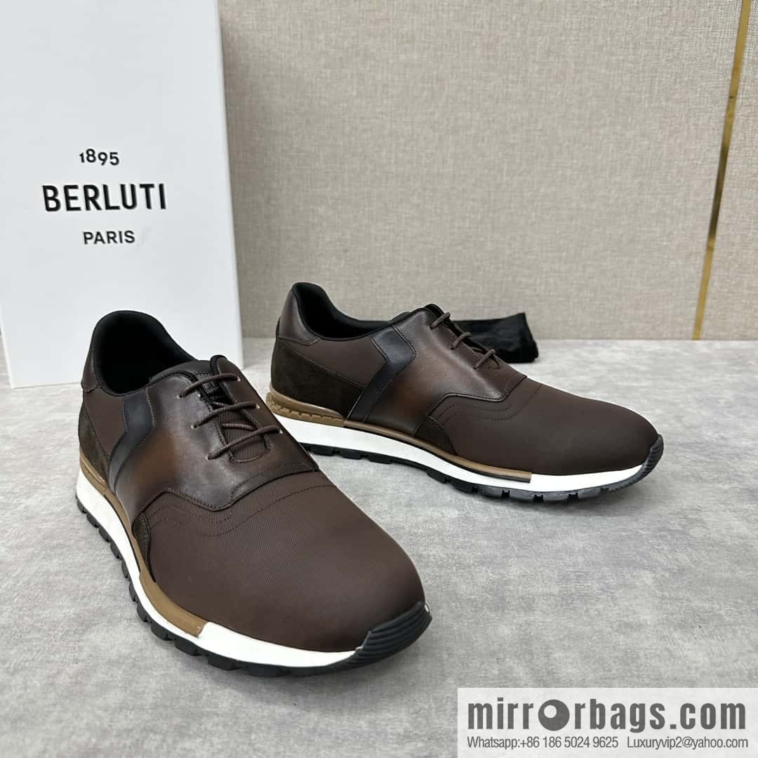 💋💍Berlut Bruti, Upgraded Third Generation Private Model Outsole Run Track Torino Suede Calfskin Sneakers