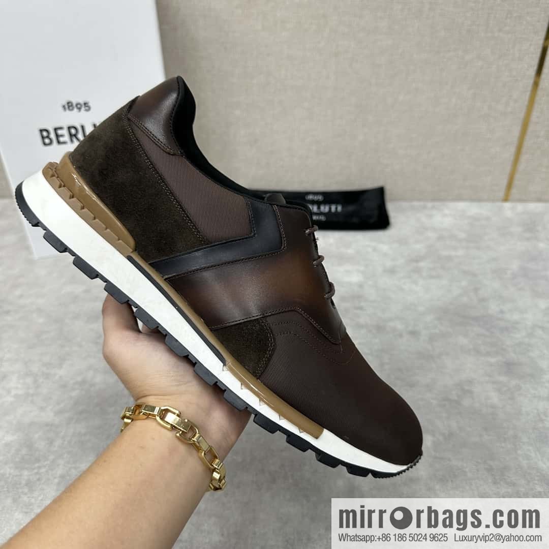 💋💍Berlut Bruti, Upgraded Third Generation Private Model Outsole Run Track Torino Suede Calfskin Sneakers