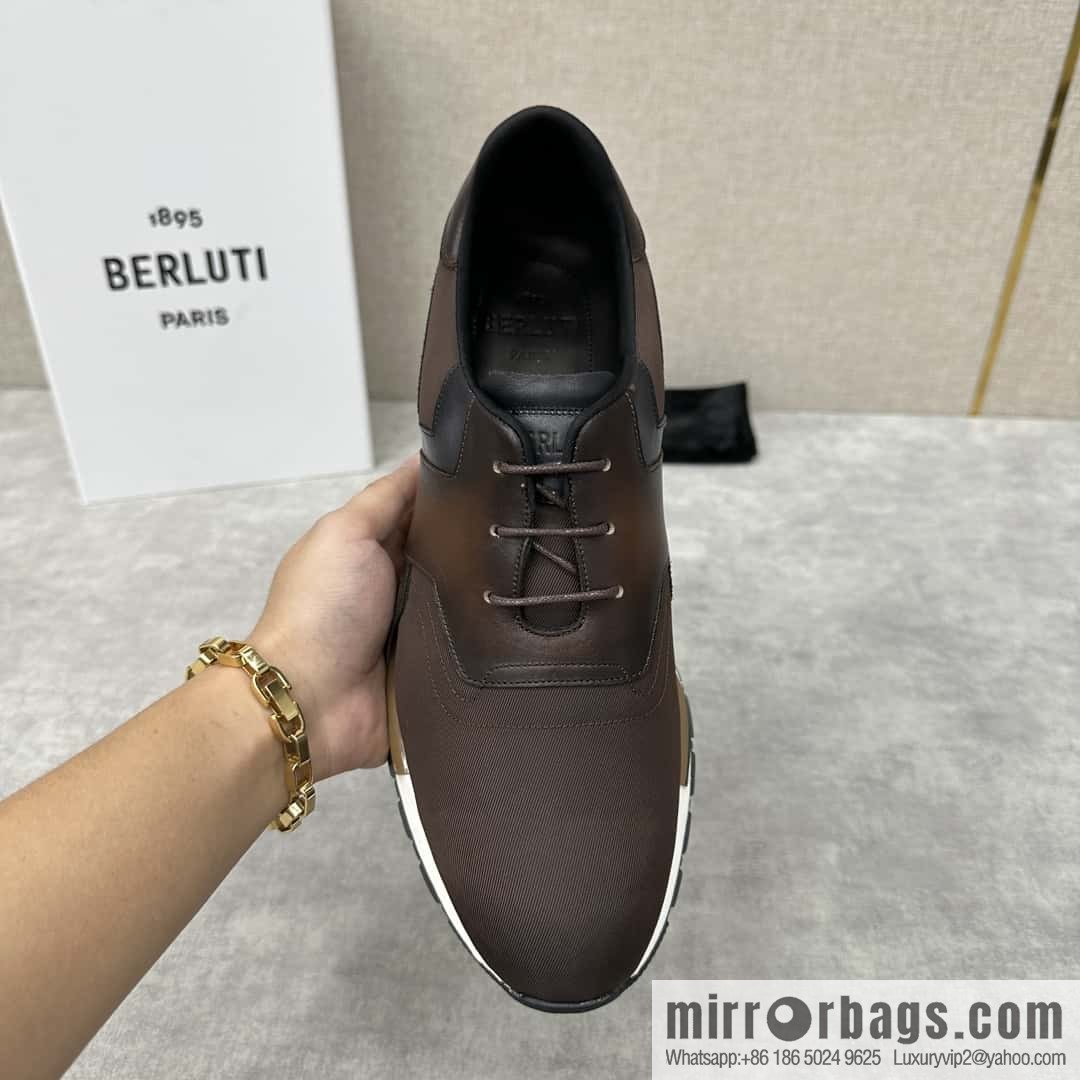 💋💍Berlut Bruti, Upgraded Third Generation Private Model Outsole Run Track Torino Suede Calfskin Sneakers