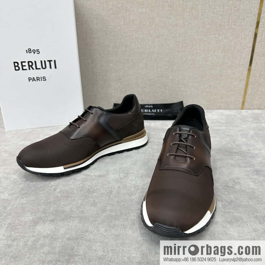 💋💍Berlut Bruti, Upgraded Third Generation Private Model Outsole Run Track Torino Suede Calfskin Sneakers