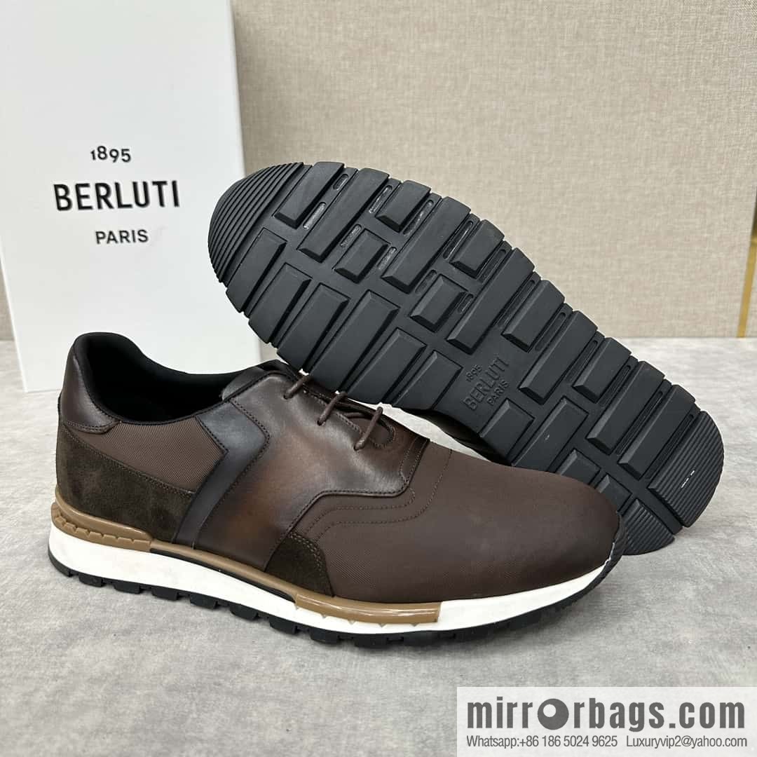 💋💍Berlut Bruti, Upgraded Third Generation Private Model Outsole Run Track Torino Suede Calfskin Sneakers