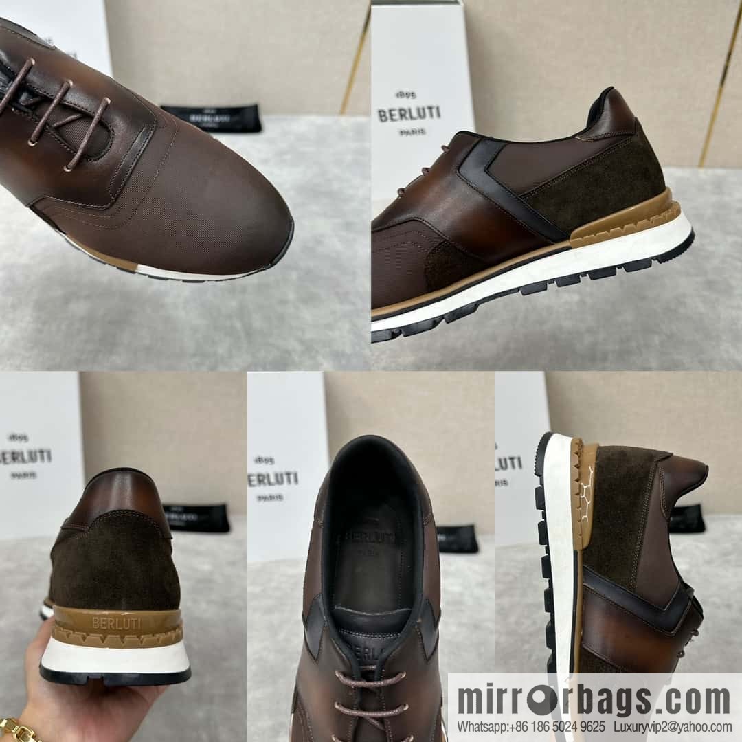 💋💍Berlut Bruti, Upgraded Third Generation Private Model Outsole Run Track Torino Suede Calfskin Sneakers