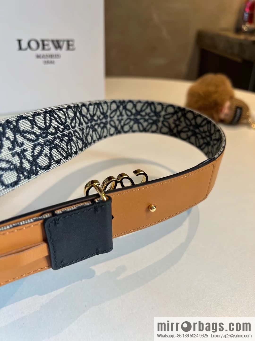 LOEWE new logo jacquard women's belt 3.0cm