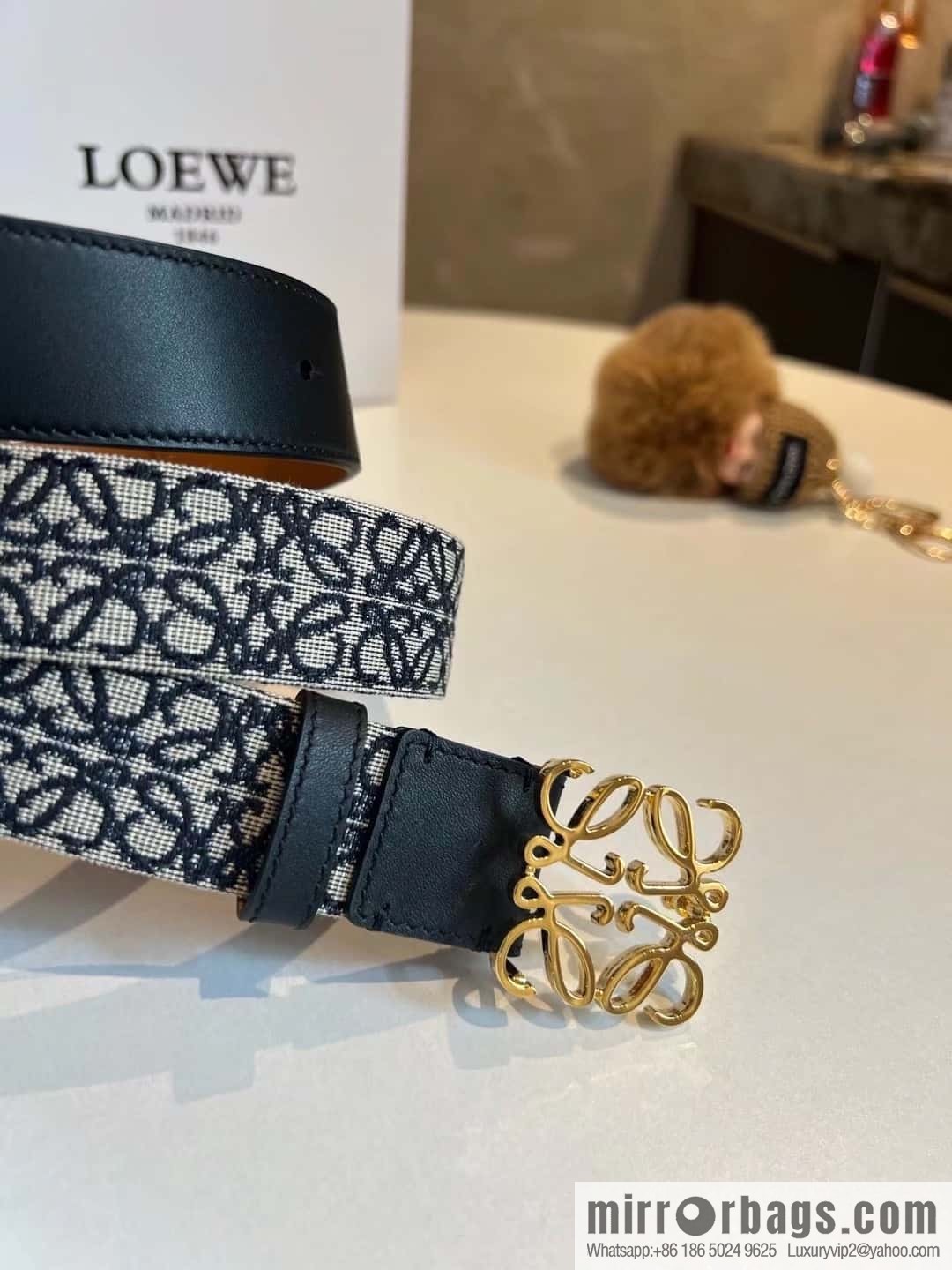 LOEWE new logo jacquard women's belt 3.0cm