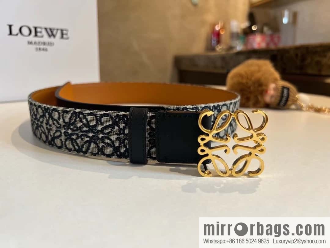 LOEWE new logo jacquard women's belt 3.0cm