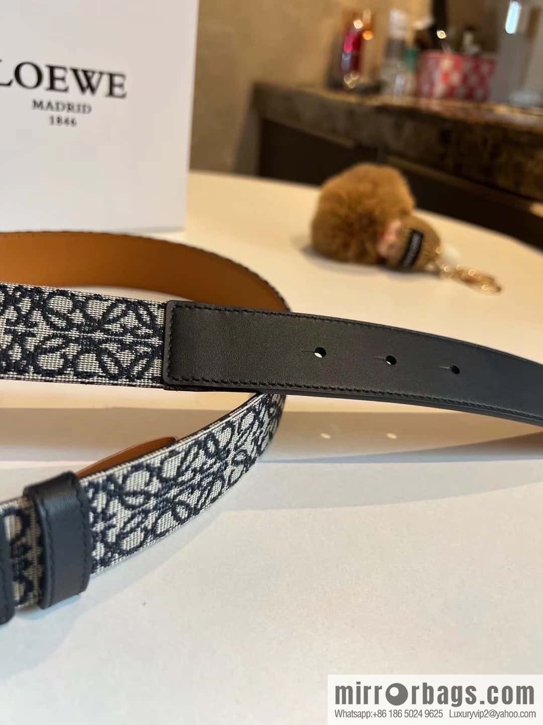 LOEWE new logo jacquard women's belt 3.0cm