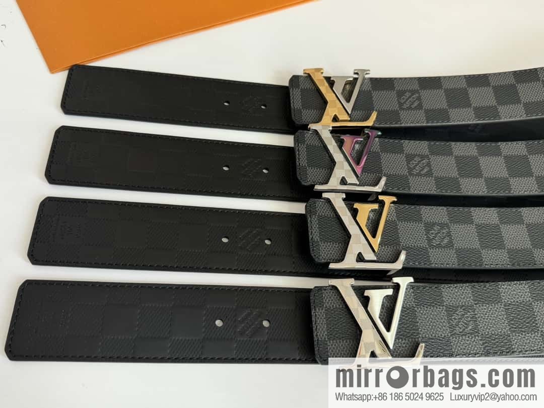 LV letter logo metal buckle double-sided usable belt 4.0cm