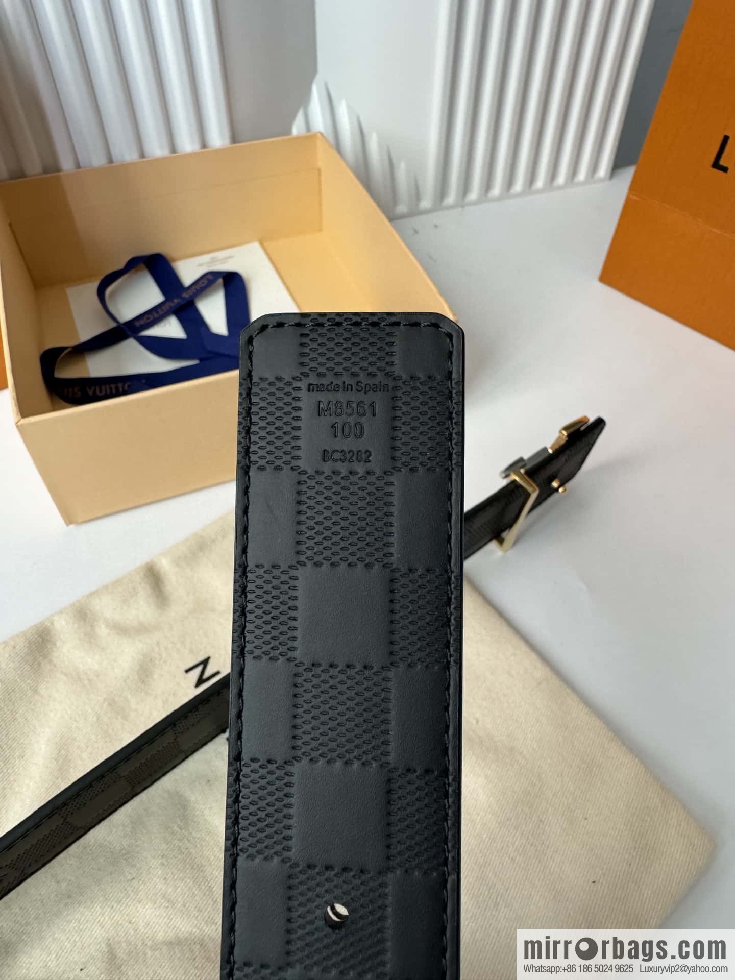 LV letter logo metal buckle double-sided usable belt 4.0cm