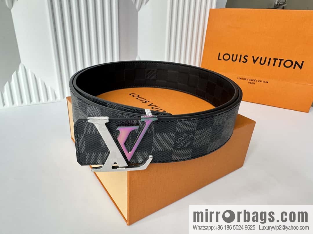 LV letter logo metal buckle double-sided usable belt 4.0cm