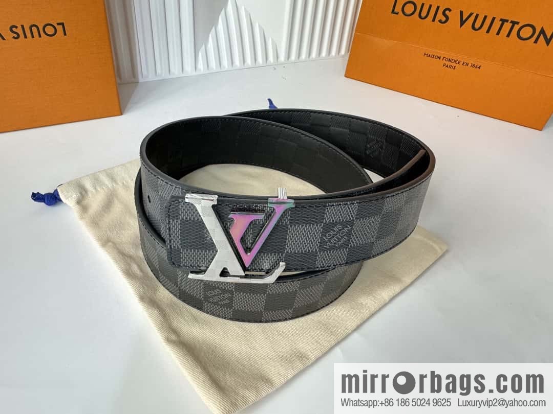 LV letter logo metal buckle double-sided usable belt 4.0cm