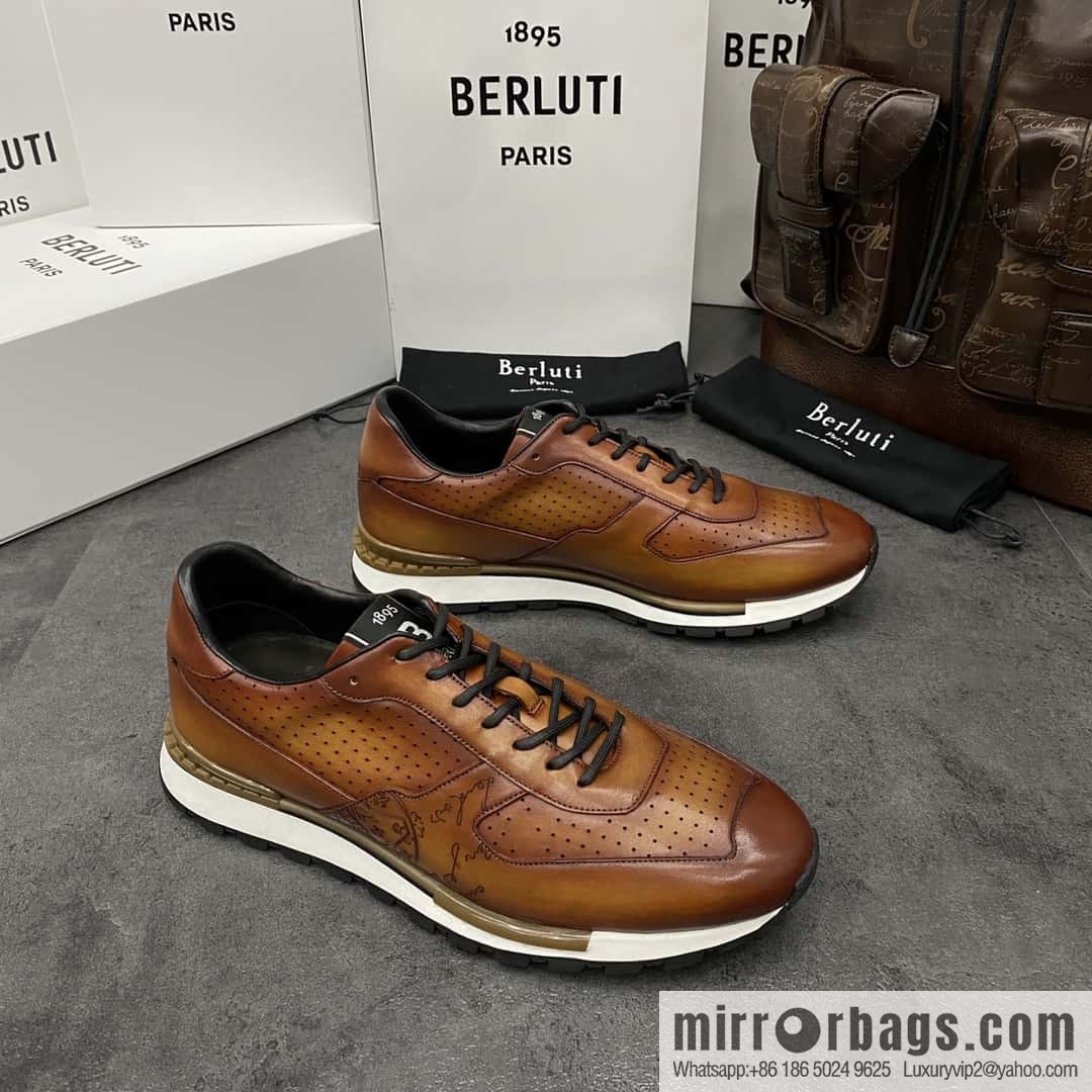 💋💍Berlut Bruti, Upgraded Third Generation Private Model Outsole Fast Track Leather Sneakers