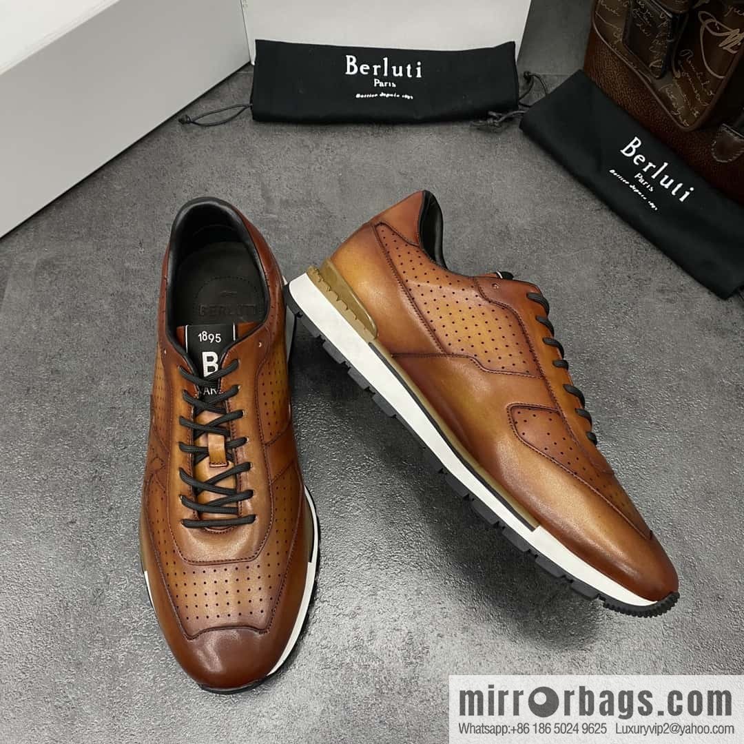 💋💍Berlut Bruti, Upgraded Third Generation Private Model Outsole Fast Track Leather Sneakers