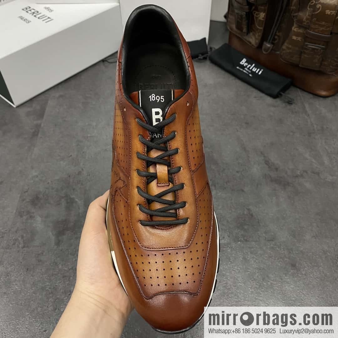 💋💍Berlut Bruti, Upgraded Third Generation Private Model Outsole Fast Track Leather Sneakers
