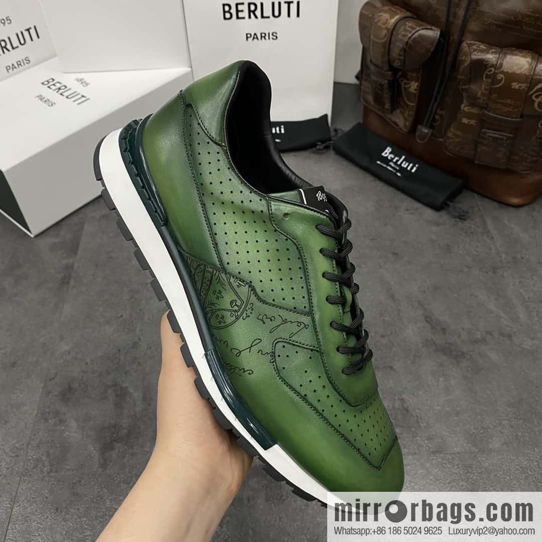💋💍Berlut Bruti, Upgraded Third Generation Private Model Outsole Fast Track Leather Sneakers