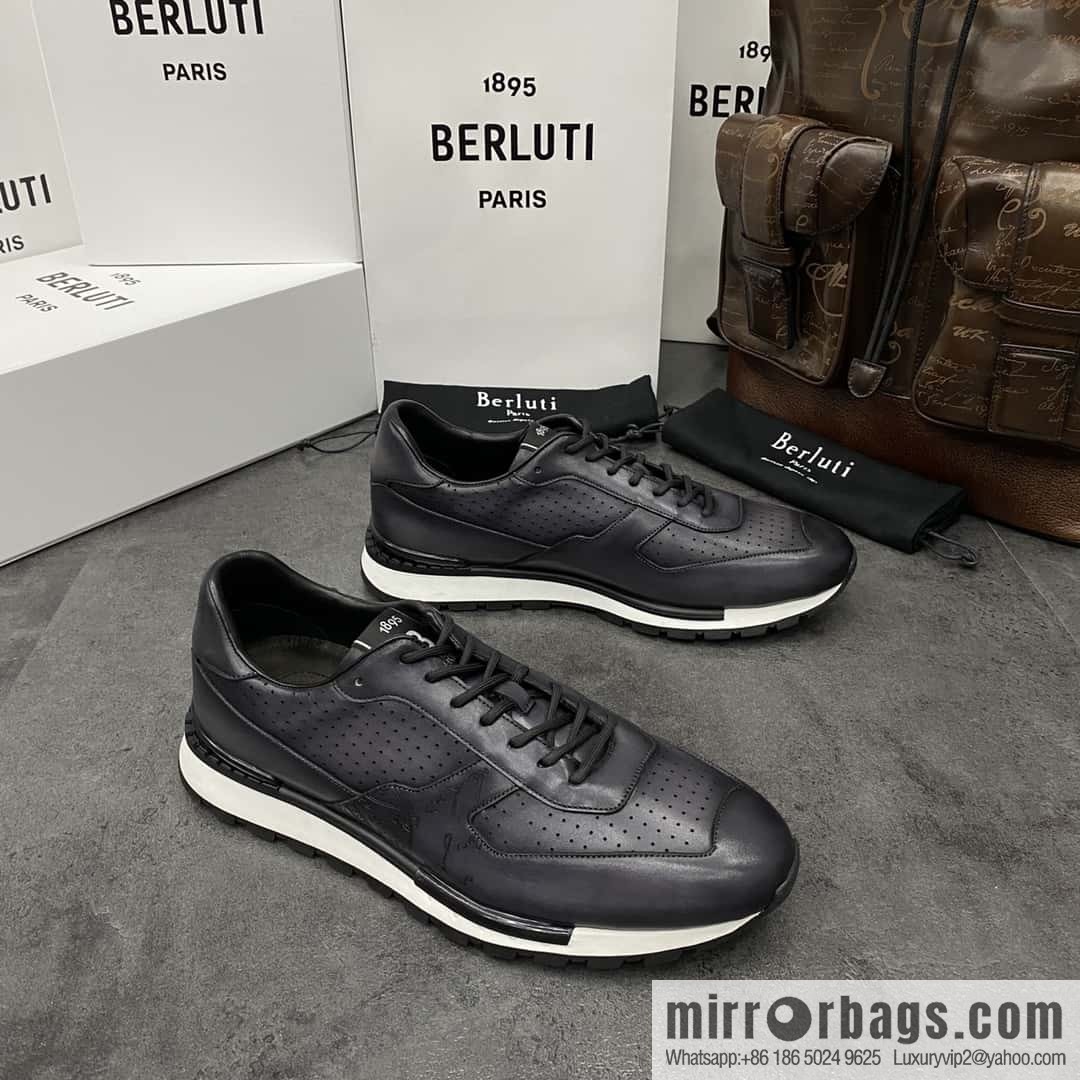 💋💍Berlut Bruti, Upgraded Third Generation Private Model Outsole Fast Track Leather Sneakers
