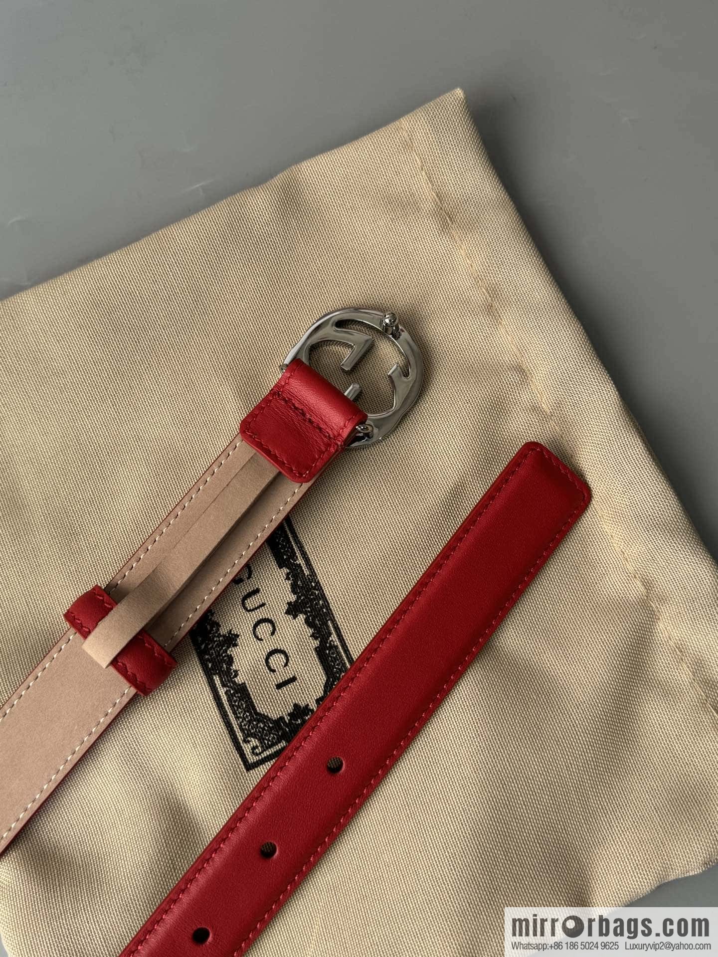 2024Gucci double G glossy button head, body double-sided first-layer calfskin 2.5cm belt